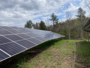 View of a community solar project in Maine